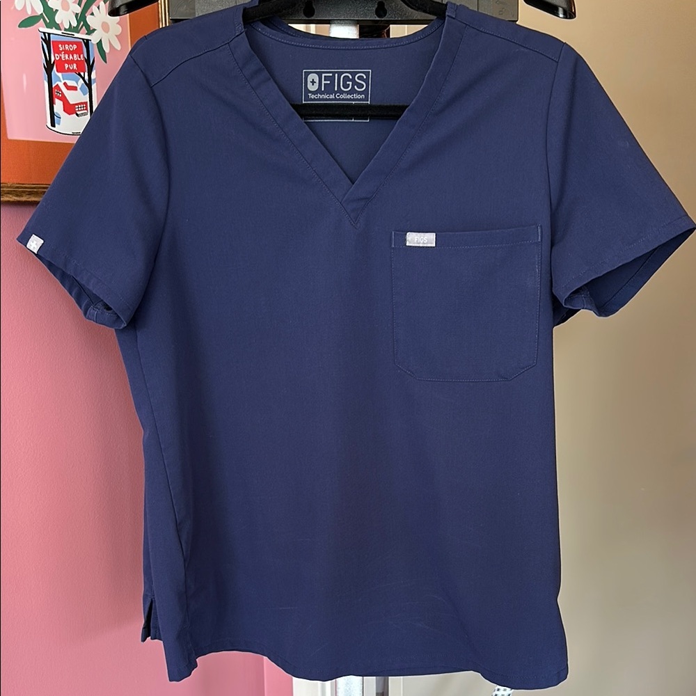 Figs Catarina scrub top Navy Medium